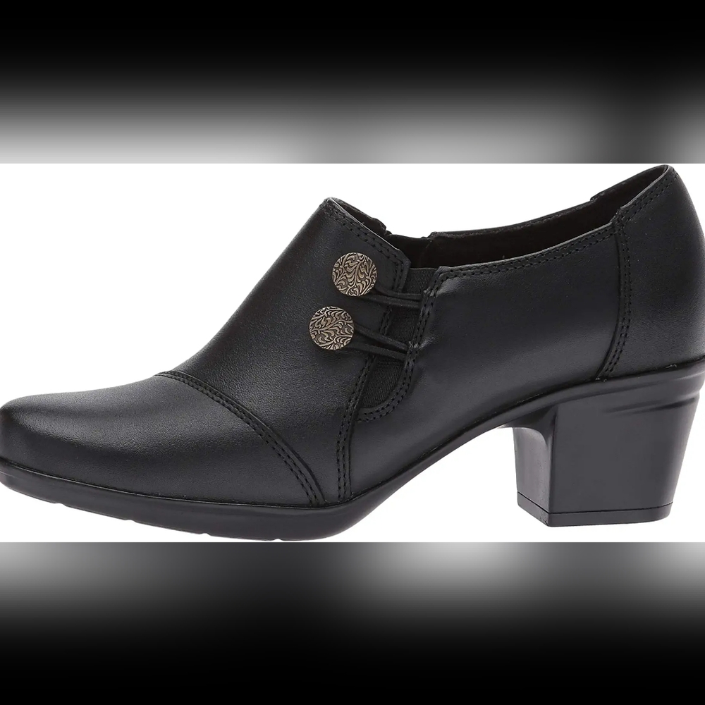 CLARKS Emslie Warren Shootie Black Leather 9M EUC